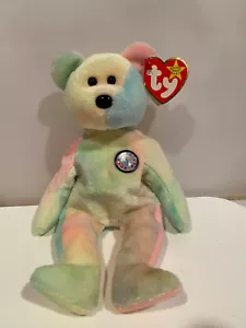 TY Beanie Baby Babies Happy Birthday B.B. Oso con etiqueta - Imagen 1 de 3