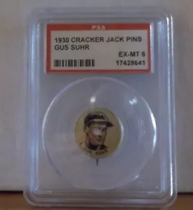 1930 CRACKER JACK PINS - GUS SUHR - PSA 6 EX - Mint - Picture 1 of 1