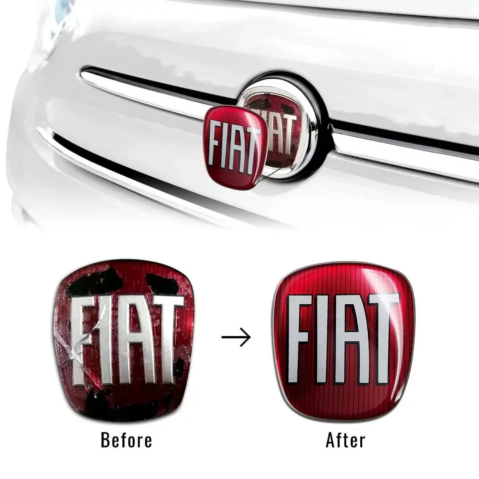 AMS 32015 Adesivo Fiat 3D Ricambio Logo Anteriore Posteriore per Grande Punto