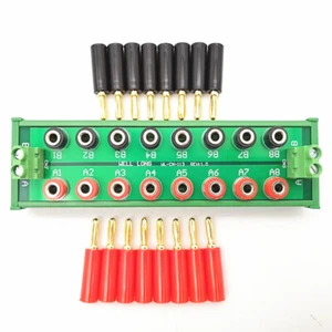 DIN Rail Mounting DC Power 2 x 8-Bit Banana Jack Power Distribution Module. - Picture 1 of 7