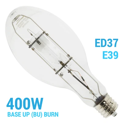 Satco S5887 MP400/ED37/BU/4K HID 400W ED37 Mogul Screw EX39 Metal Halide Clear - Image 1 of 4