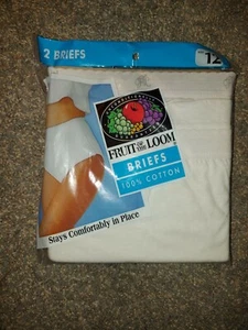 Paquete de 2 calzoncillos de muslo alto Fruit of the Loom para mujer talla 12 algodón blanco de colección años 2000 - Imagen 1 de 5
