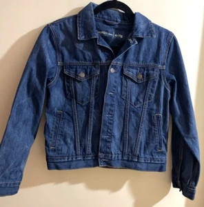 GAP Kids 1969 Denim Jean Jacket Button Snaps Medium/Dark pockets Coat Size XL - Picture 1 of 3