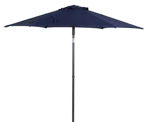 7.5ft Navy Round Outdoor Tilting Market Patio Umbrella with Push-up Function - Picture 1 of 6