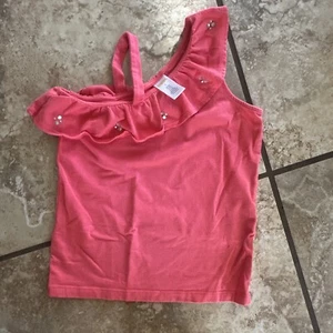 Gymboree Aloha Sunshine Girls Coral Jewel Top Shirt EUC Sz 9 Summer  - Picture 1 of 4