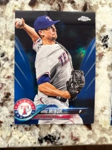 2018 TOPPS CHROME SAPPHIRE CARD TEXAS RANGERS MIKE MINOR #412 - Picture 1 of 1