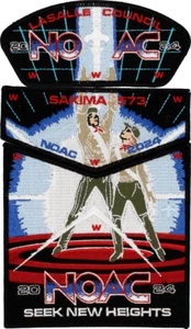 Boy Scout OA 573 Sakima Lodge LaSalle Council 2024 NOAC Tron Flap Set - Picture 1 of 1