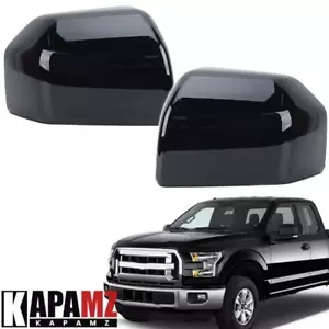 Mirror Cover Cap Replacement For Ford F-150 F150 2015-2019 2020 Glossy Black - Bild 1 von 9