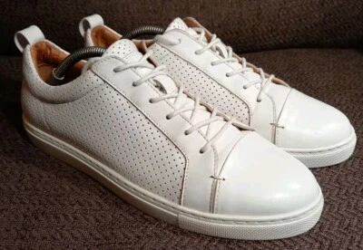 WHISTLES KENLEY PERFORATED WHITE LEATHER WOMENS TRAINERS SNEAKERS SIZE UK8 EU41 - Image 1 of 4