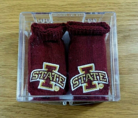IOWA STATE UNIVERSITY CYCLONES Infant Newborn Baby Socks Red ISU Logo Booties Cover
