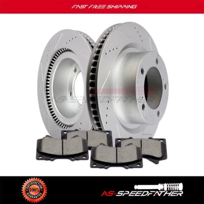 Front Brake Rotors & Ceramic Pads For Toyota Tundra 2007-2015 Drill & Slot - Imagem 1 de 4