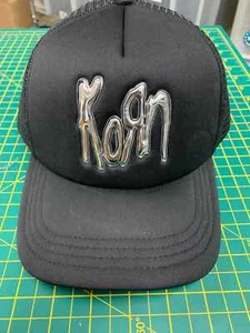 KORN CLASSIC SILVER CHROME LOGO BASEBALL CAP OFFICIALLY LICENSED PRODUCT - Picture 1 of 9