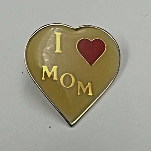 Vintage 1980 Swie I Love Mom Enamel Heart Lapel Hat Pin Taiwan Mother Day Retro - Picture 1 of 4