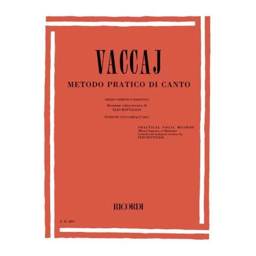 VACCAJ - NICOLA VACCAI LIBRO MEZZO SOPRANO O BARITONO + CD - Immagine 1 di 1