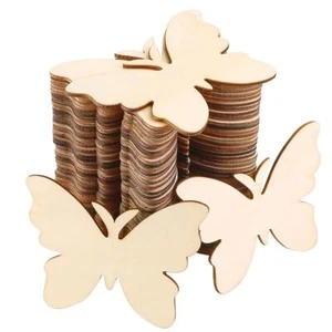 48Pcs  Unfinished Wood Butterfly Cutouts for DIY Crafts Gift Tags Painting Decor - Picture 1 of 5