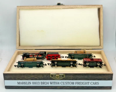 Z Scale Marklin 8803 BR24 4x Custom Freight Cars Custom Wood Case - Image 1 of 4