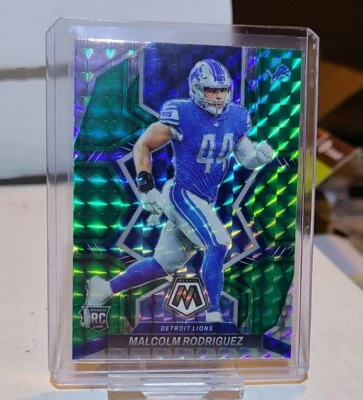 2022 Panini Mosaic 400 Malcolm Rodriguez Detroit Lions Green Mosaic Prizm Rookie - Image 1 of 2