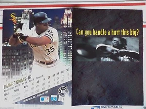1993 FRANK THOMAS CHICAGO WHITE SOX MAGAZINE AD FOR LEAF BASEBALL CARDS 2-PAGE - Picture 1 of 3