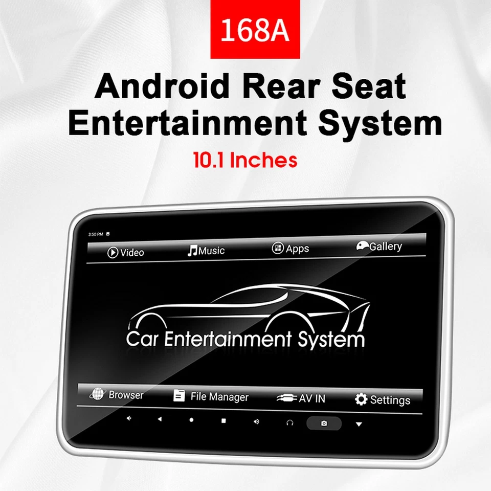 2+16GB 10.1 inch Android Car Headrest Monitor Rear HDMI WIFI USB DVD Player - Bild 1 von 4