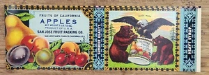 ADVERTISING Label Can San Jose Packing California Eagle Bear Apples No Strike - Picture 1 of 1