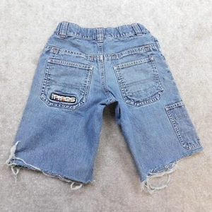 Vintage Lee Pipes Denim Jeans Cut Off Shorts Kids 7 y2k Skater 8" inseam - Picture 1 of 10