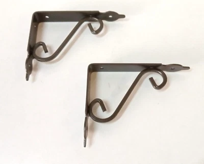 REGGIMENSOLA IN FERRO BATTUTO STAFFA SUPPORTO BRONZATO PER MENSOLE LEGNO 14xH.11 - Immagine 1 di 4