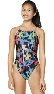 Speedo Women's Swimsuit One Piece Endurance Fixed Back Double Strap PartyPalm 28 - Picture 1 of 5