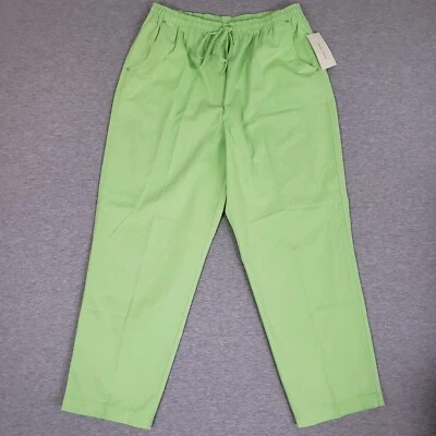 Pantalones para mujer Studio Works 18 verde claro elástico con cordón cintura y bolsillos NUEVO Foto 1 de 4