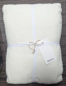 Quince 100% Luxury Organic Flannel Duvet Cover 3PC Set Ivory Size King/Cal -NEW- - Picture 1 of 6