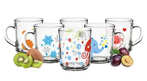 6 CANOVACCI TAZZE bambini 250 ml bicchieri da tè kindergläser DI SUCCO - Foto 1 di 7