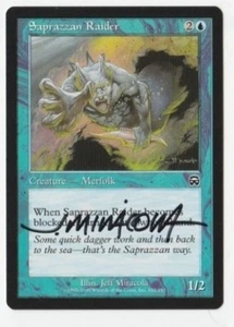 SAPRAZZAN RAIDER - ARTIST SIGNED - JEFF MIRACOLA - NEAR MINT - MTG - Picture 1 of 2