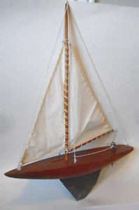 Vintage Pond Sail Boat Works Well 24" Tall, 18" Long, 4" Wide - Picture 1 of 16