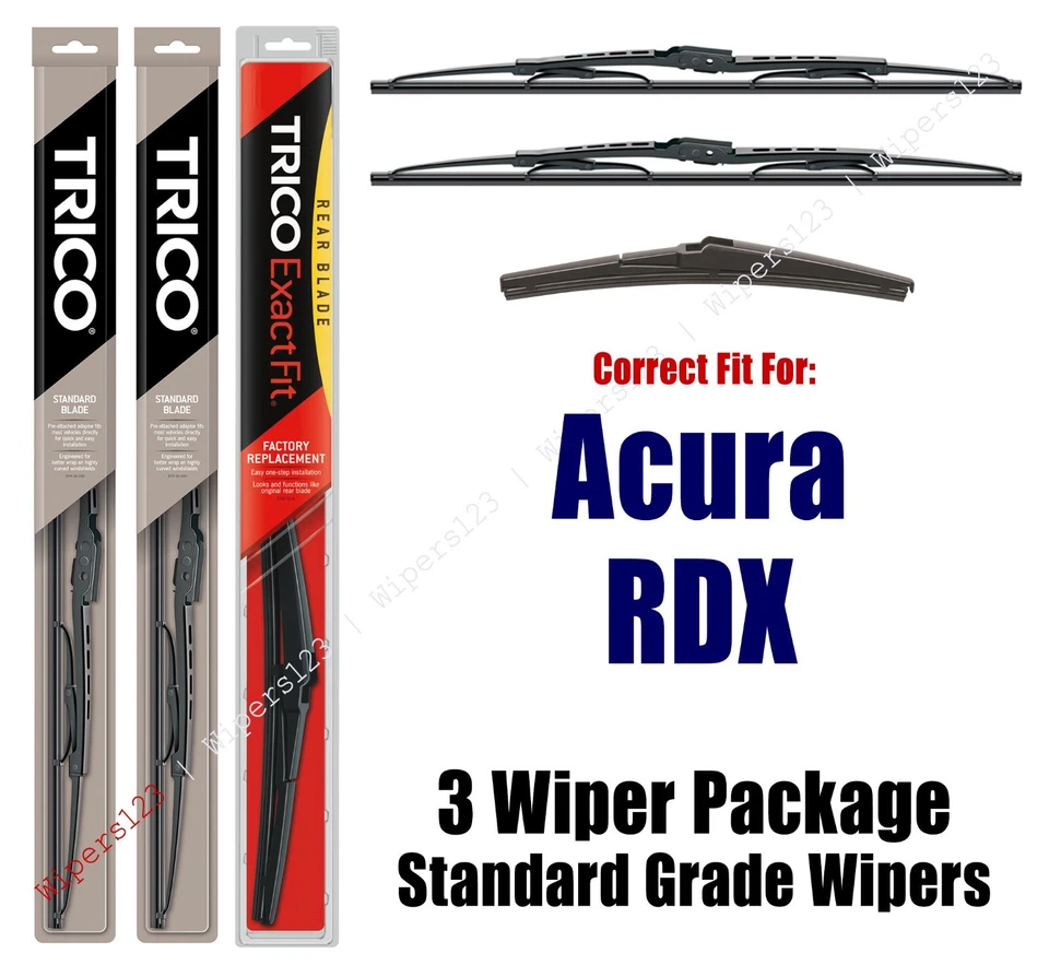Paquete de 3 limpiaparabrisas delanteros/traseros ajuste estándar 2019+ Acura RDX - 30260/180/12B Foto 1 de 1