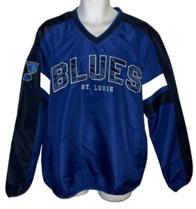 NHL Hockey St Louis Blues Pullover Jacket Blue Sz Large GIII Sports Carl Banks - Picture 1 of 4