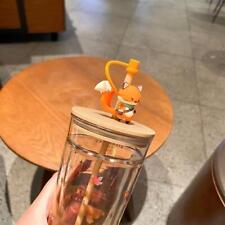 Authentic Starbucks Autumn fox Maple Leaf Cup Tumbler w&Straw Double Glass Set
