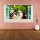 Pug Puppy Dog Animal Funny 3D Wall Sticker Mural Decal Kids Boys Girls Room CS36