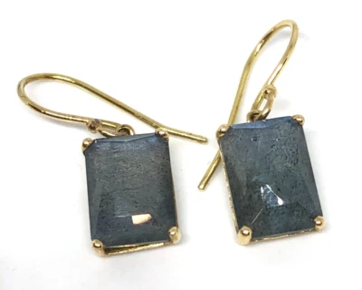 Pendientes colgantes rectangulares Ippolita Rock Candy® de oro de 18 quilates en labradorita de topacio azul Foto 1 de 4