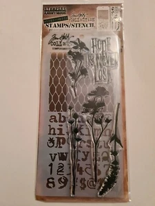 TIM HOLTZ CLEAR STAMPS/STENCIL STAMPERS ANONYMOUS HOPE IS NEVER LOST BNIP *NEW* - Picture 1 of 2