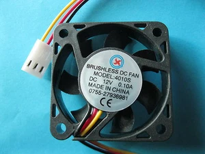 10 pcs Brushless DC Cooling Fan 12V 4010S Blades 40x40x10mm 3pins Sleeve Bearing - Picture 1 of 5