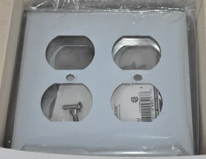 BNIB 10 Hubbell SS82L 2-Gang Stainless Steel 2-Duplex Receptacle Wallplates - Picture 1 of 4