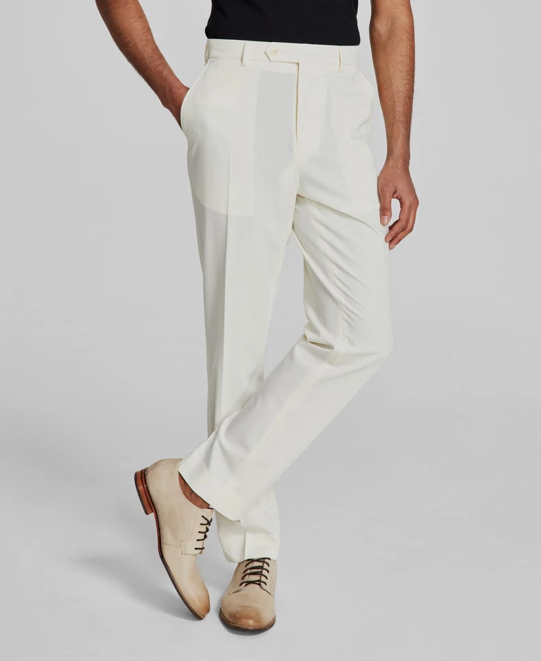 Pantalones de traje Vince Camuto para hombre blancos ajustados de spandex súper elásticos talla 30W 30L Foto 1 de 1