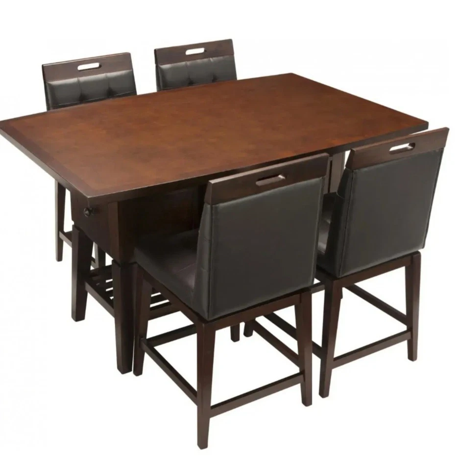 Juego de mesa y sillas de techo alto para 4 comedor bar pub cocina Foto 1 de 4