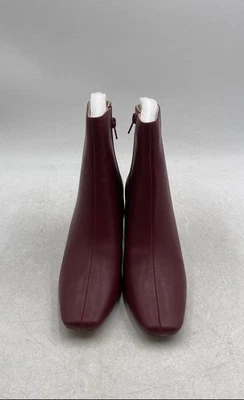 Botines al tobillo Journee Collection para mujer Haylinn de cuero rojo punta cuadrada talla 8,5 Foto 1 de 4