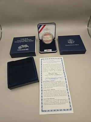 2007 Proof Little Rock Central High School Desegregation Silver Dollar w/ COA - Image 1 of 4