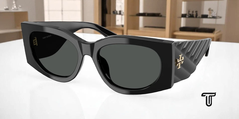 TORY BURCH TY7221U 170987 Black Dark Grey 56 mm Women's Sunglasses - Image 1 of 1