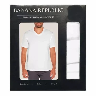 Banana Republic Men's V-Neck Tee, 3-pack White - Image 1 of 4