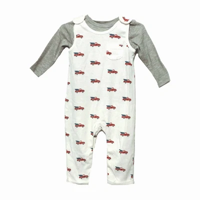 NUEVO CON ETIQUETAS Harry & Violet Niños 9-12 Meses Rojo Camión Jersey Navidad Manga Larga Camisa Foto 1 de 4