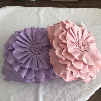 NWT Flower Pillow, Cute Decorative Flower Shaped 12” floppy Throw Pillow Pink - Image 1 of 4