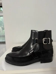 TOD'S Botines Chelsea de Cuero Negro Talla 6.5 Gamuza - Imagen 1 de 4