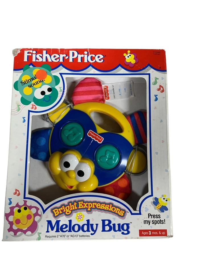 Винтажная музыкальная игрушка 1998 Fisher Price Melody Bug Critter ретро новая из старых запасов 3+ месяца - Изображение 1 из 4